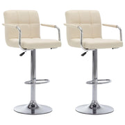 Sedie da Bar 2 pz Crema in Tessuto  cod mxl 70354