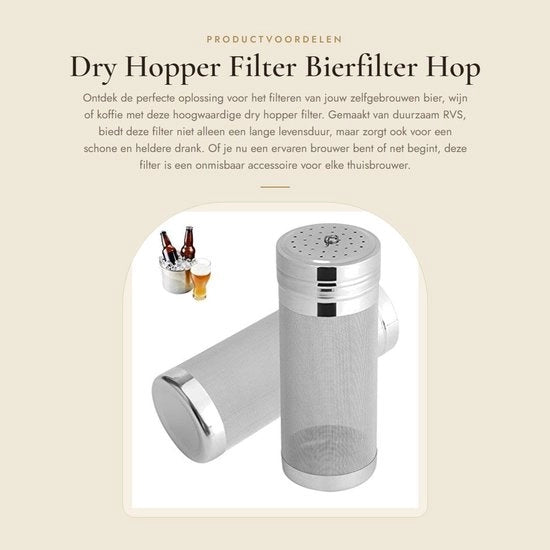 Filtro a Sostegno 300 Micron - Rastello in Acciaio Inossidabile - Duraturo e Sicuro - Per Birra/ Vino/Caffè - Resistente a Temperature Elevate - Filtro per Birra