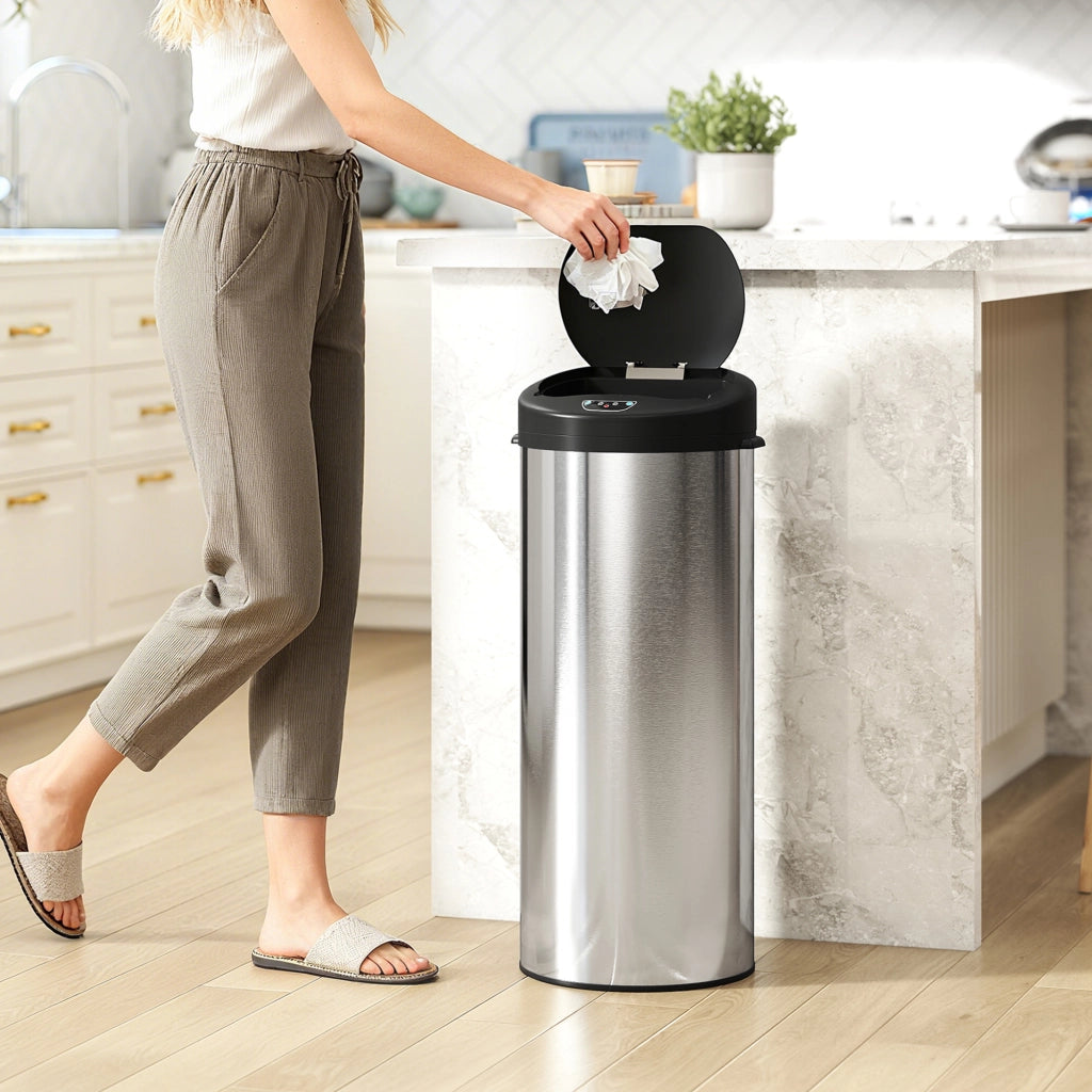 Cestino automatico 55L inox ¨C zephmum ¨C 55 litri argento