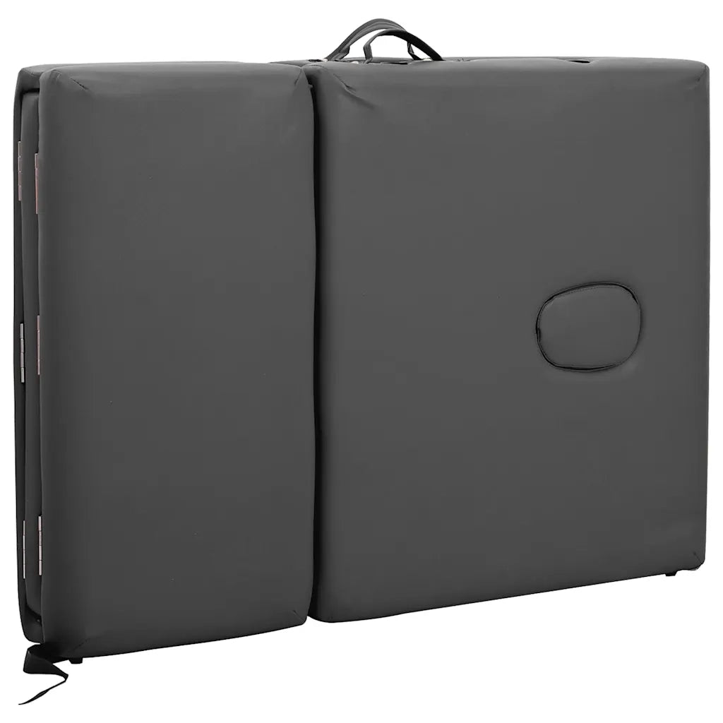 Lettino da Massaggio 4 Zone Telaio Alluminio Antracite 186x68cm 110176