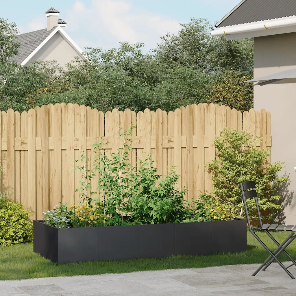 Fioriera Nera 200x80x40 cm in Acciaio 860752