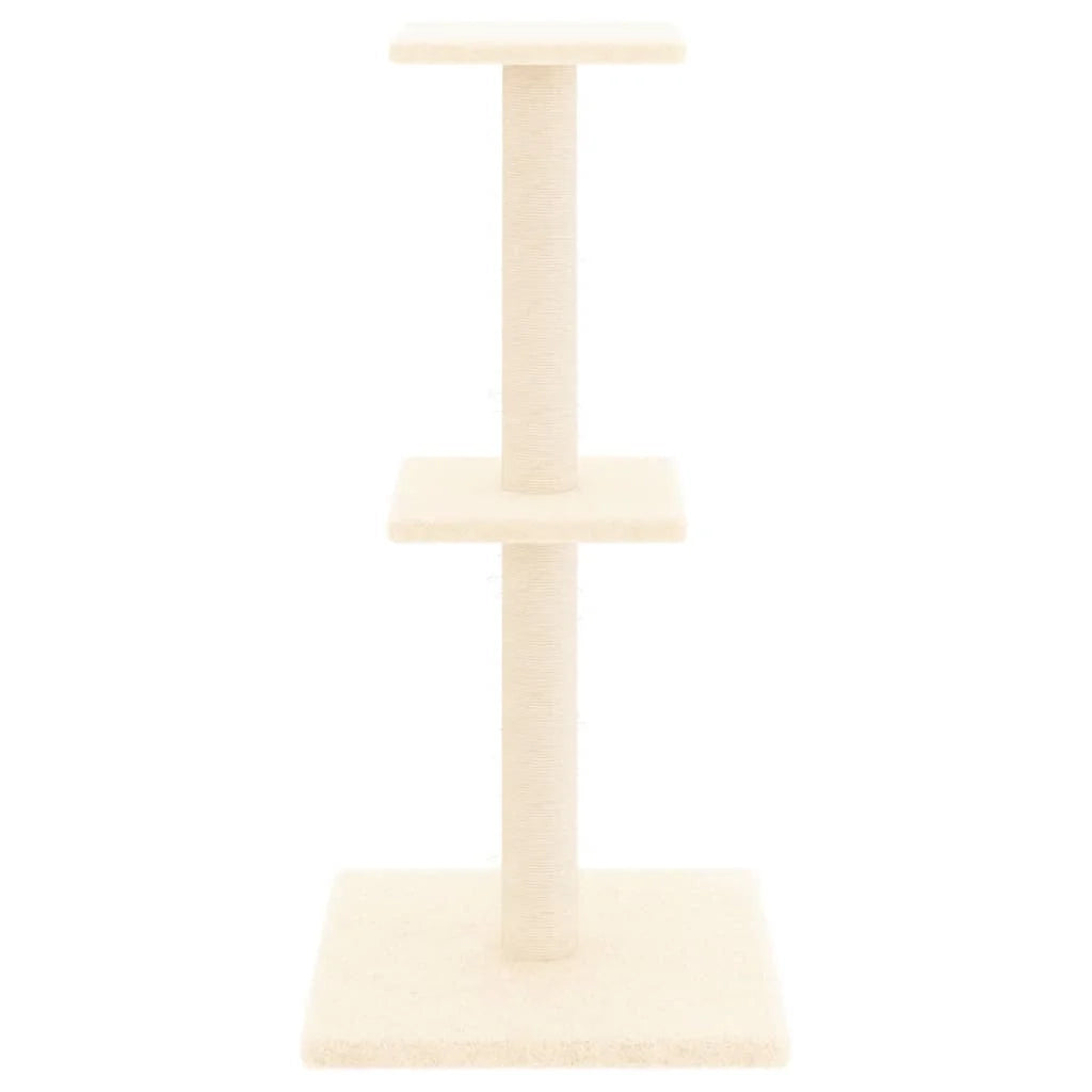Tiragraffi per gatti Mobili per arrampicata su torre Tiragraffi piattaforma da arrampicata con tiragraffi in sisal 73 cm crema 02_0022520