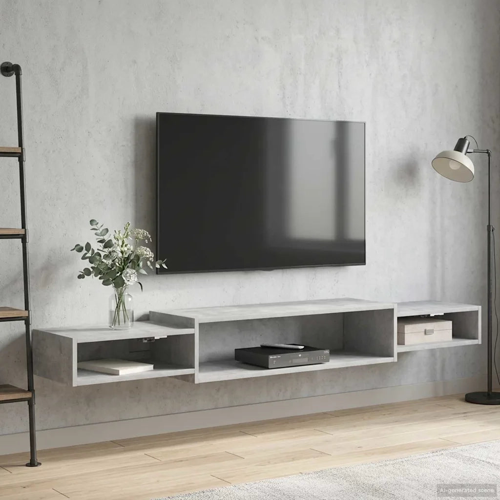 Mobile TV da Parete A parete Grigio Cemento 180 x 28 x 21 cm