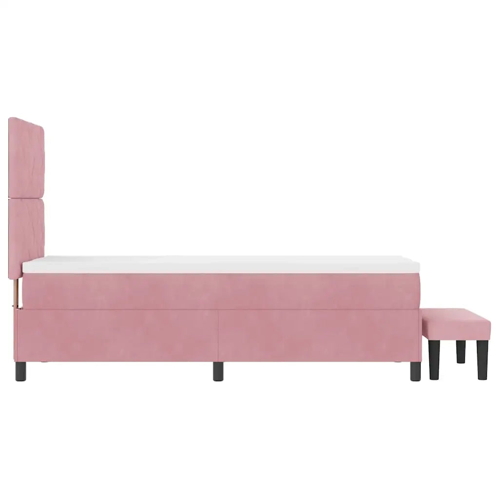 Letto a molle con testiera Rosa 200 x 80 cm Velluto 3344545