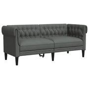 Divano | Divano da soggiorno | Sofa Chesterfield a 2 Posti Grigio Scuro in Tessuto