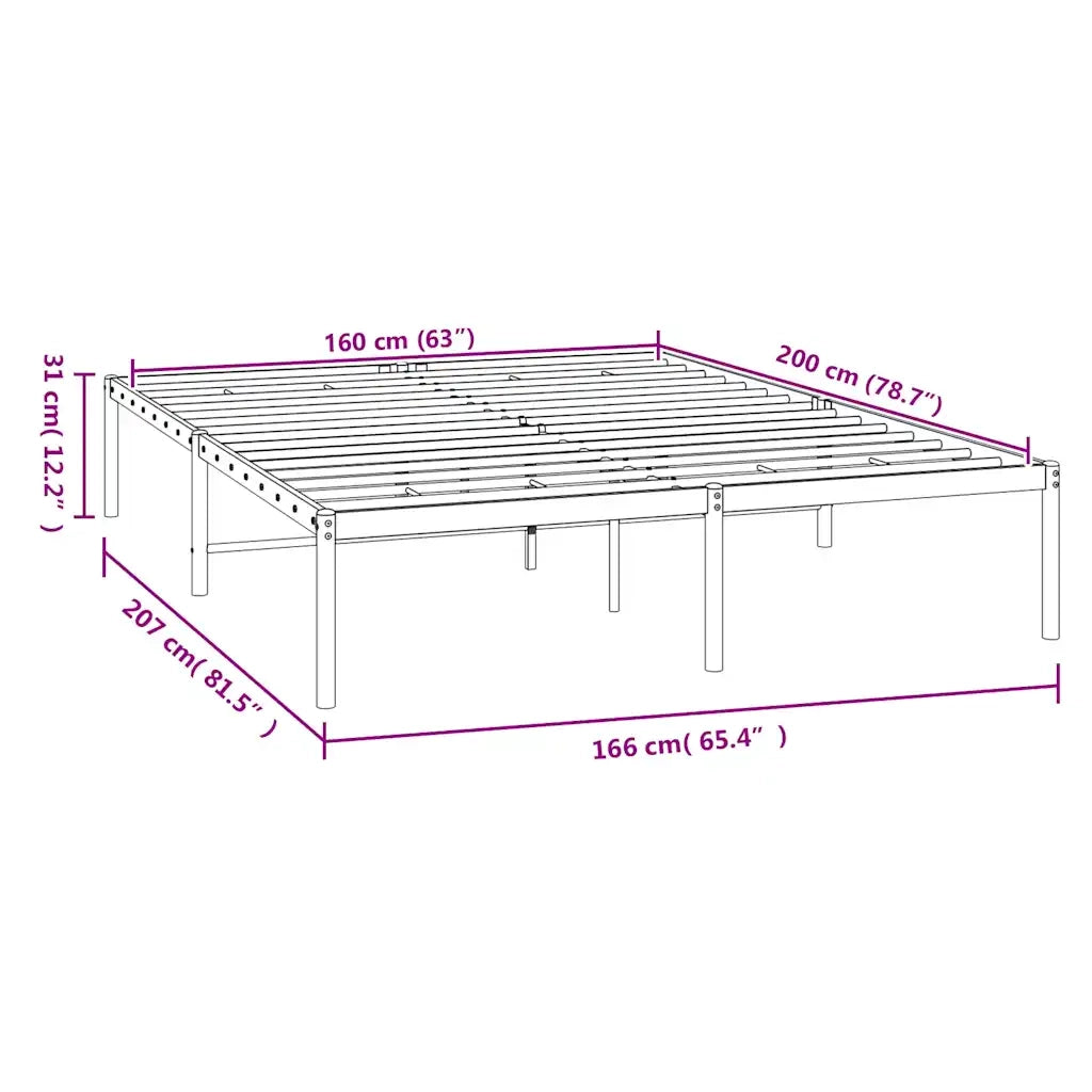 Giroletto-Struttura Letto in Metallo Bianco 160x200 cm
