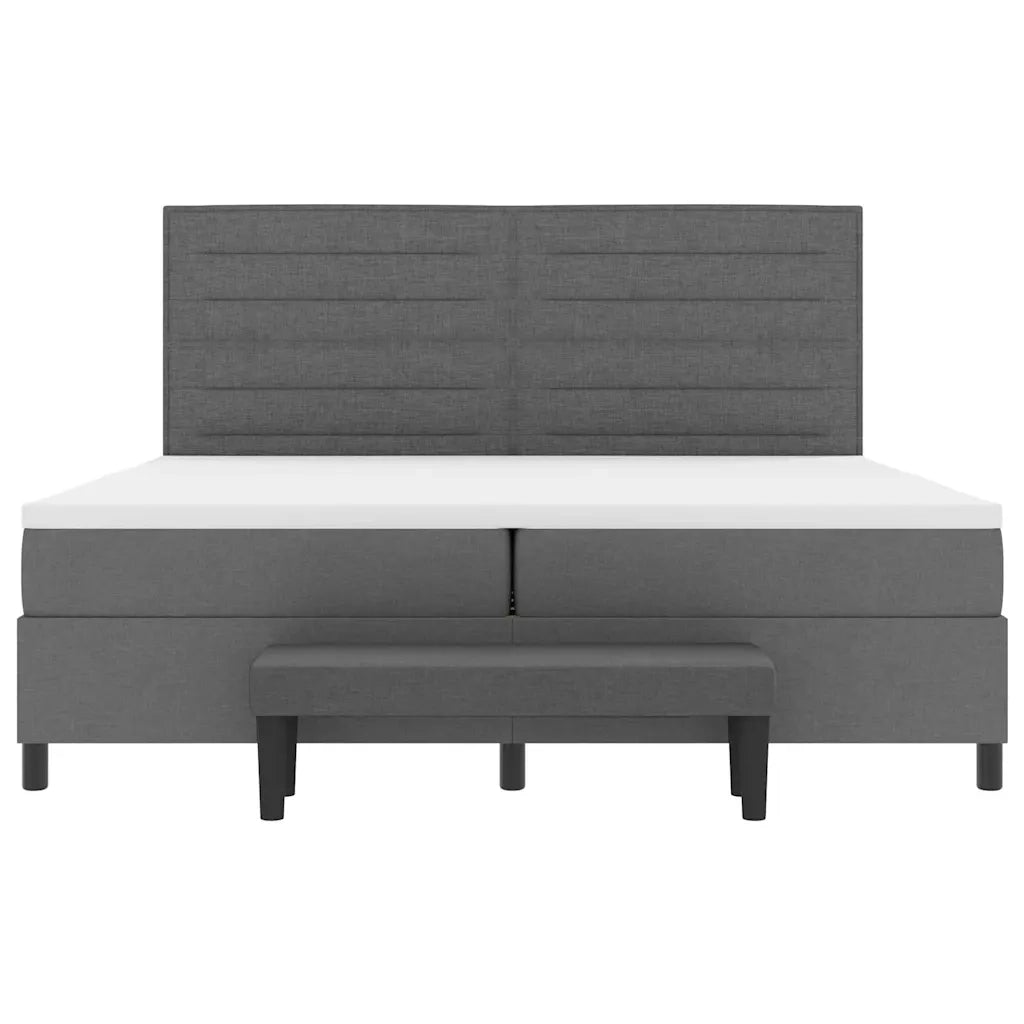 Letto a molle con materasso Grigio scuro 200 x 200 cm Tessuto 3344017