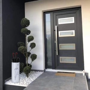 Portaombrelli Interno Esterno Ferro Design Moderno Ombrello Impermeabile Rotondo Salvaspazio Casa Ufficio Colore: Bianco