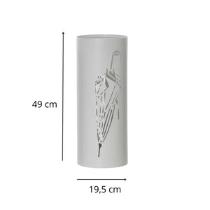 Portaombrelli Interno Esterno Ferro Design Moderno Ombrello Impermeabile Rotondo Salvaspazio Casa Ufficio Colore: Bianco