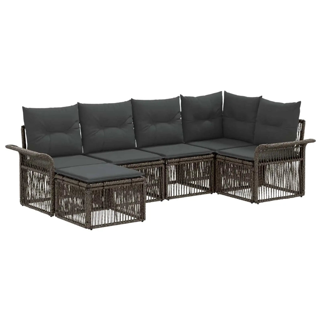 Set Divano da Giardino 6 pcs Grigio polyrattan 3434897