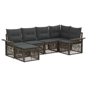 Set Divano da Giardino 6 pcs Grigio polyrattan 3434897