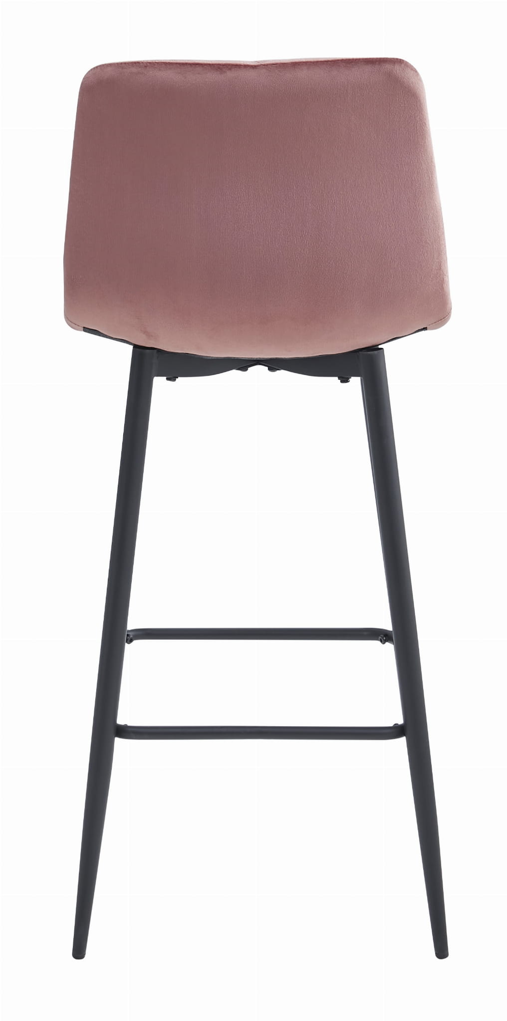 Set di 2 sgabelli da bar Valora KODA in velluto rosa scuro con gambe in acciaio nero