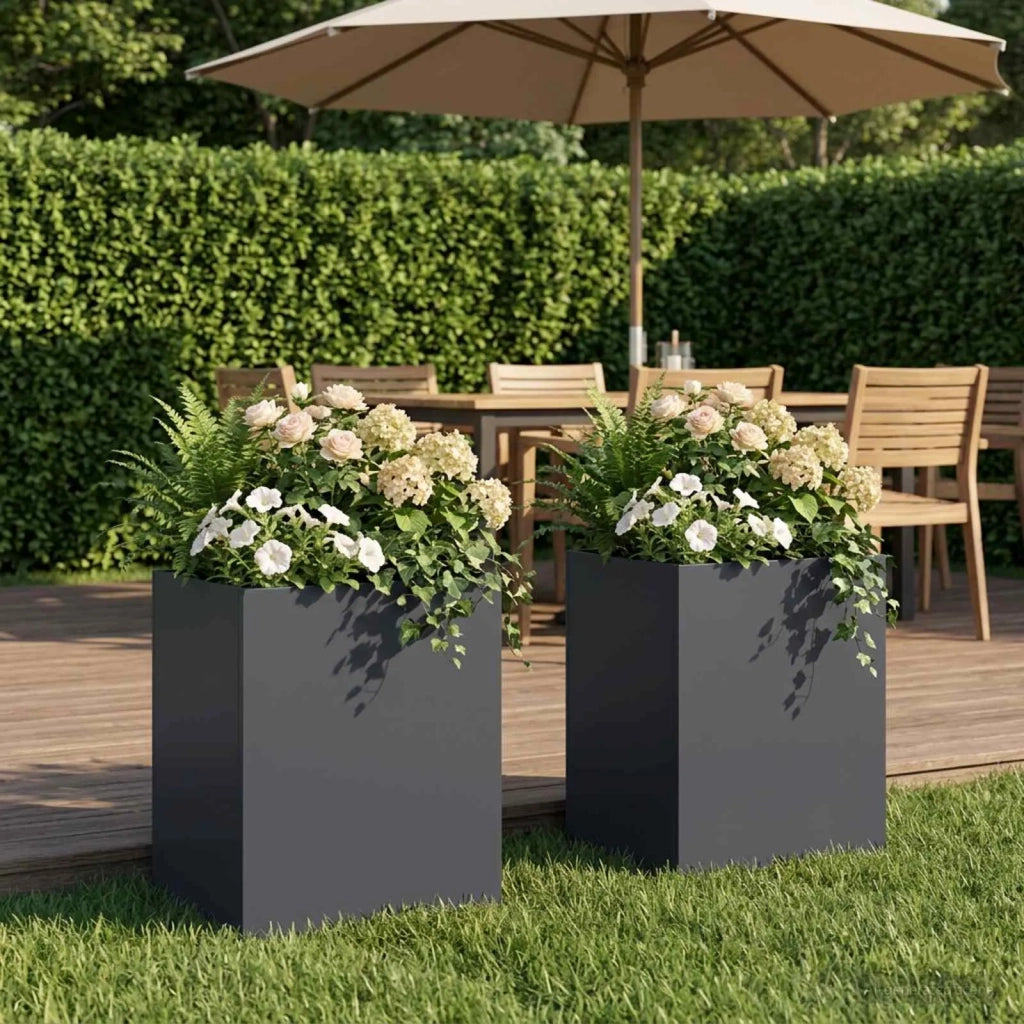 Vaso da giardino 2 pz Antracite 40 x 30 x 50 cm 8005489