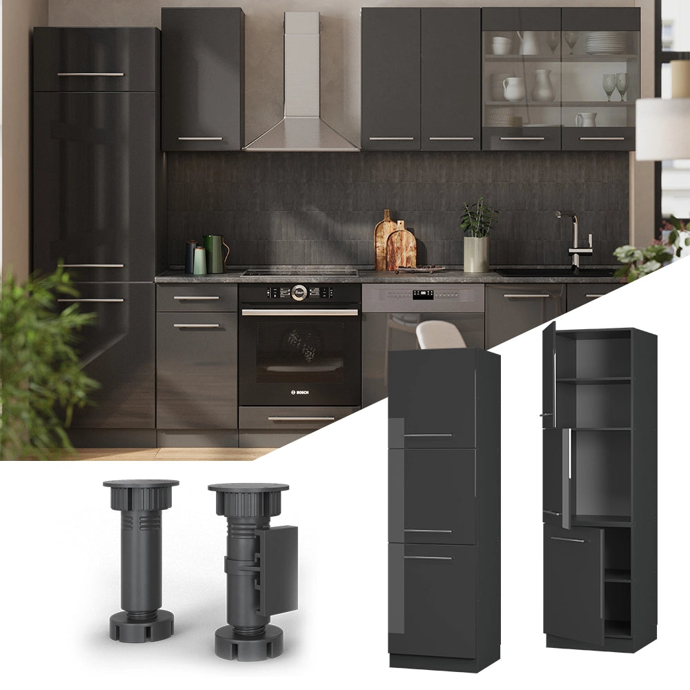 Vicco Mobile per forno da incasso Antracite lucido 60 cm