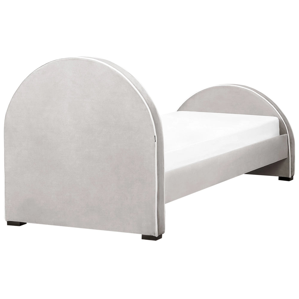 Letto moderno in velluto grigio con base a doghe grigio 90 x 200 cm Camera da letto Bambini Camera Moderna Tradizionale