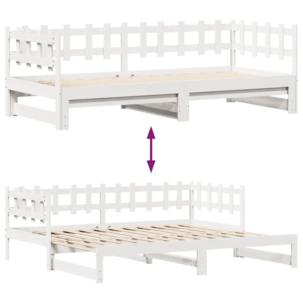 Letto Estraibile con Cassetti senza Materasso Bianco 90x200 cm 3302252