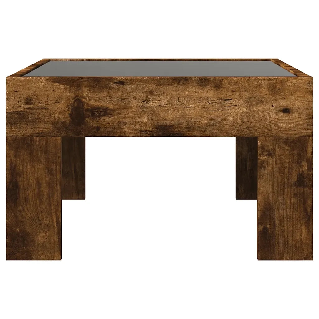 vidaXL Tavolino da Salotto con LED Infinity Rovere Fumo 50x50x30 cm