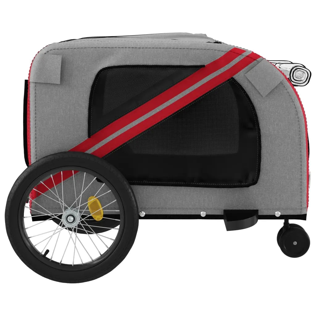 Rimorchio da Bici per Animali Rosso e Grigio Oxford e Ferro CFW2633625