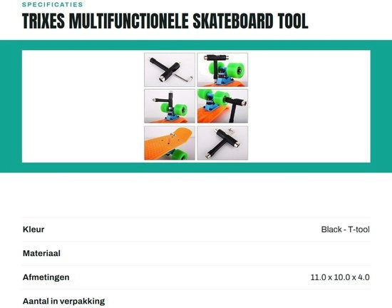 Kit di manutenzione skateboard 5-in-1 - Gereedschap multifunzionale - Chiavi inglese - Viti - Viti a gancio - Peso leggero e pratico