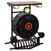 Mobile bar locomotiva artigianale ferro legno 75x47x90 cm