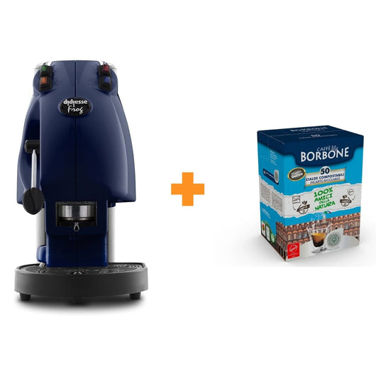 Didiesse Frog Revolution Blu + Borbone Box 50pz Cialde Miscela Decisa (Nera)