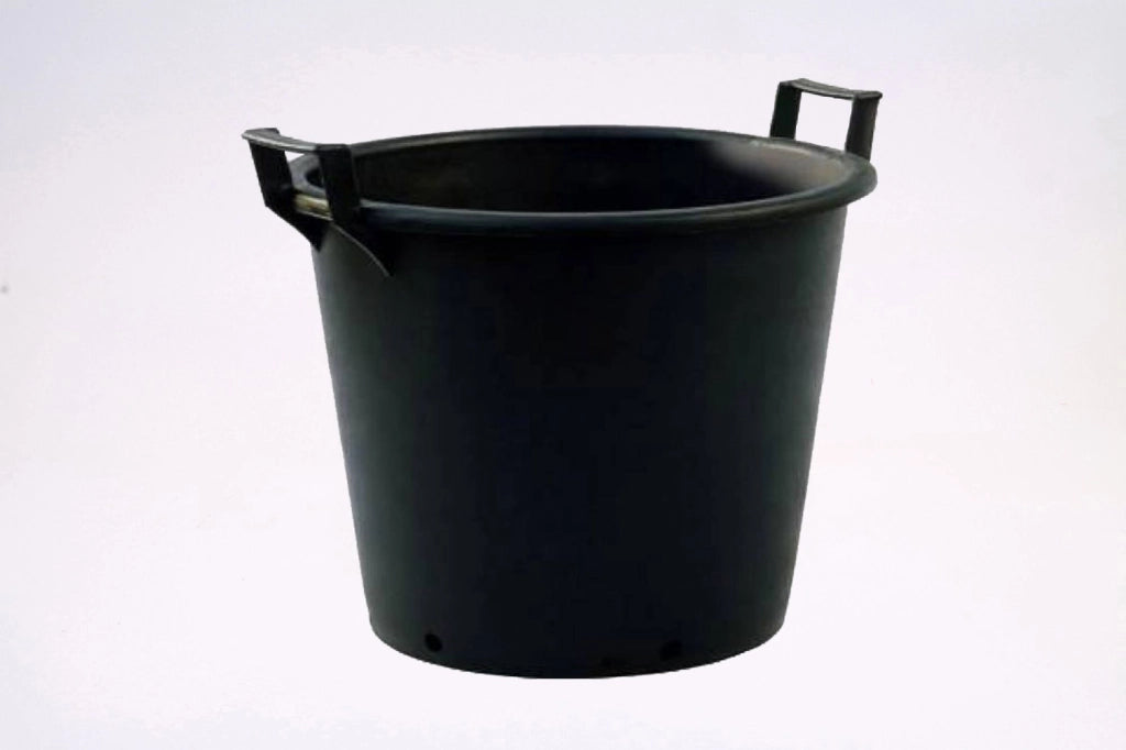 Mastello con manici 55/50x48H nero LT 75 VASO CON MANICI PER PIANTE