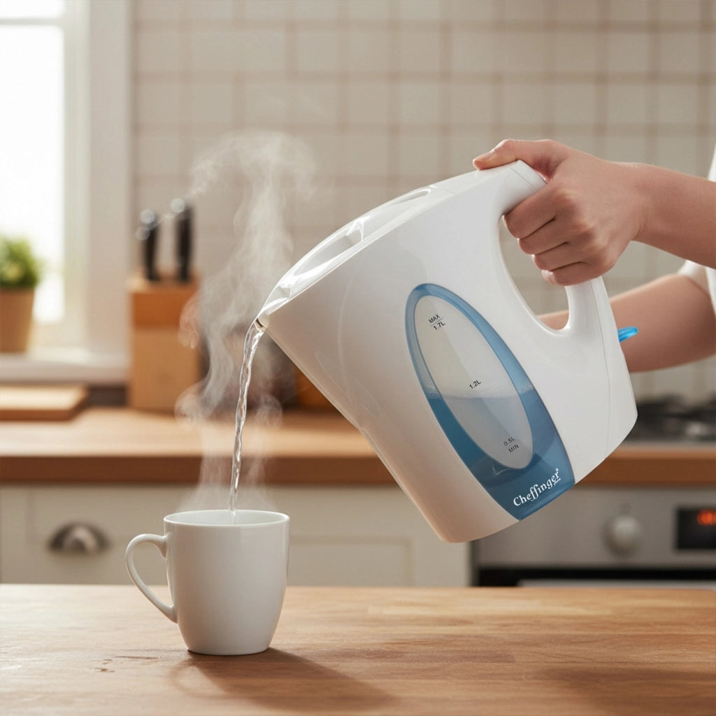 Bollitore elettrico 1,7L senza fili con blocco di sicurezza Bianco Cheffinger