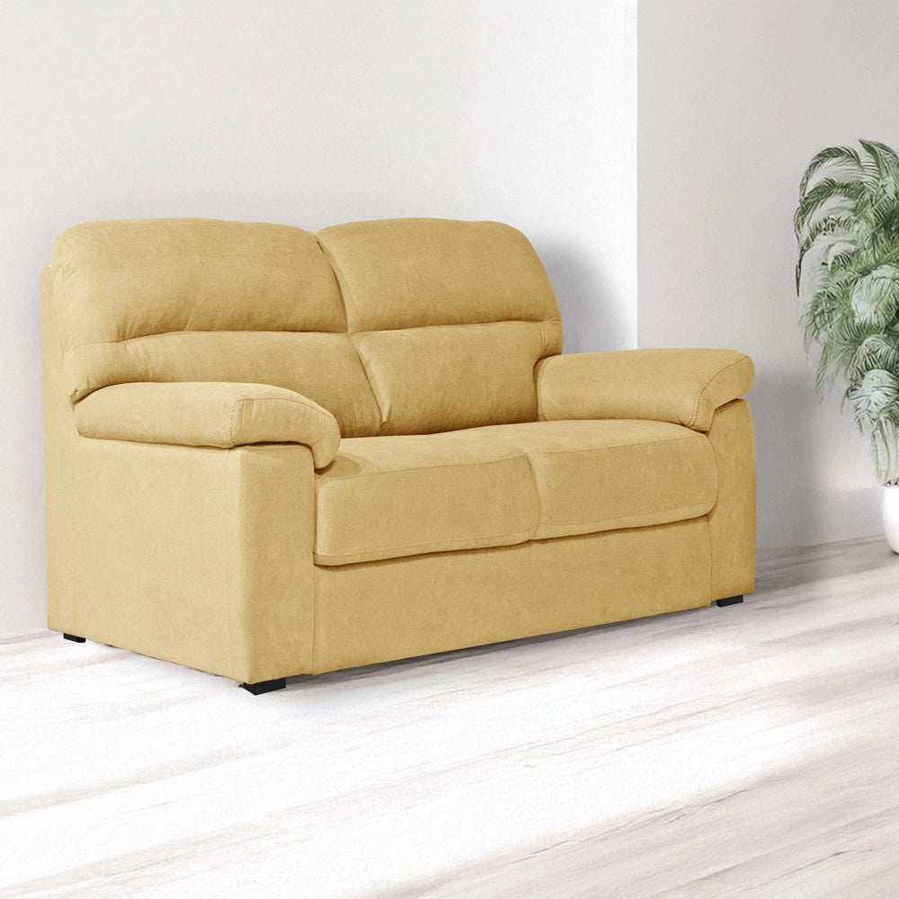 Divano 2 posti Alenda tessuto Roma14 colore giallo 160x98x92h