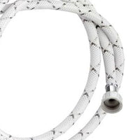 Tubo di carico con treccia in nylon bianco con banda grigia e curvetta 150 cm