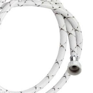 Tubo di carico con treccia in nylon bianco con banda grigia e curvetta 150 cm