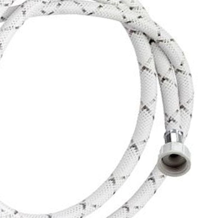 Tubo di carico con treccia in nylon bianco con banda grigia e curvetta 150 cm