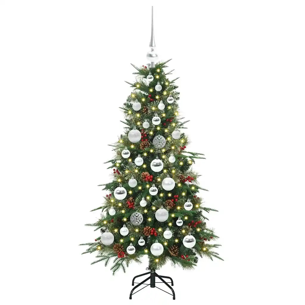 Albero di Natale | Decorazioni natalizie Artificiale con Rami Pieghevoli Verde 120 cm