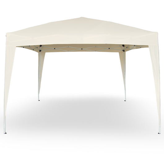 Gazebo Eden richiudibile 3 m x 3 m in ferro verniciato bianco con telo beige