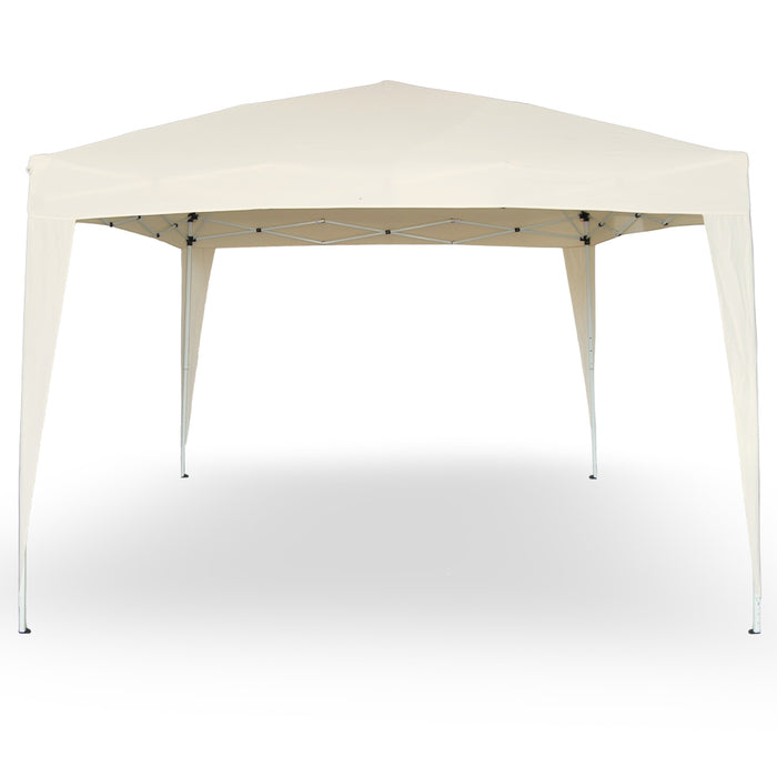 Gazebo Eden richiudibile 3 m x 3 m in ferro verniciato bianco con telo beige