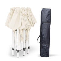 Gazebo Eden richiudibile 3 m x 3 m in ferro verniciato bianco con telo beige