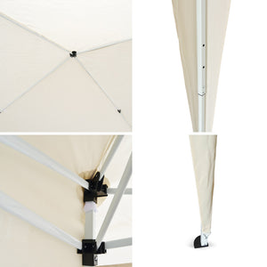 Gazebo Eden richiudibile 3 m x 3 m in ferro verniciato bianco con telo beige