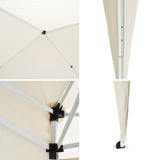 Gazebo Eden richiudibile 3 m x 3 m in ferro verniciato bianco con telo beige