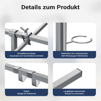 Cavalletto girevole per verniciatura con rotelle e supporti per cofani e alettoni