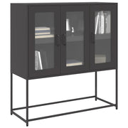 Credenza Nera 100,5x39x107 cm in Acciaio Laminato a Freddo 853404