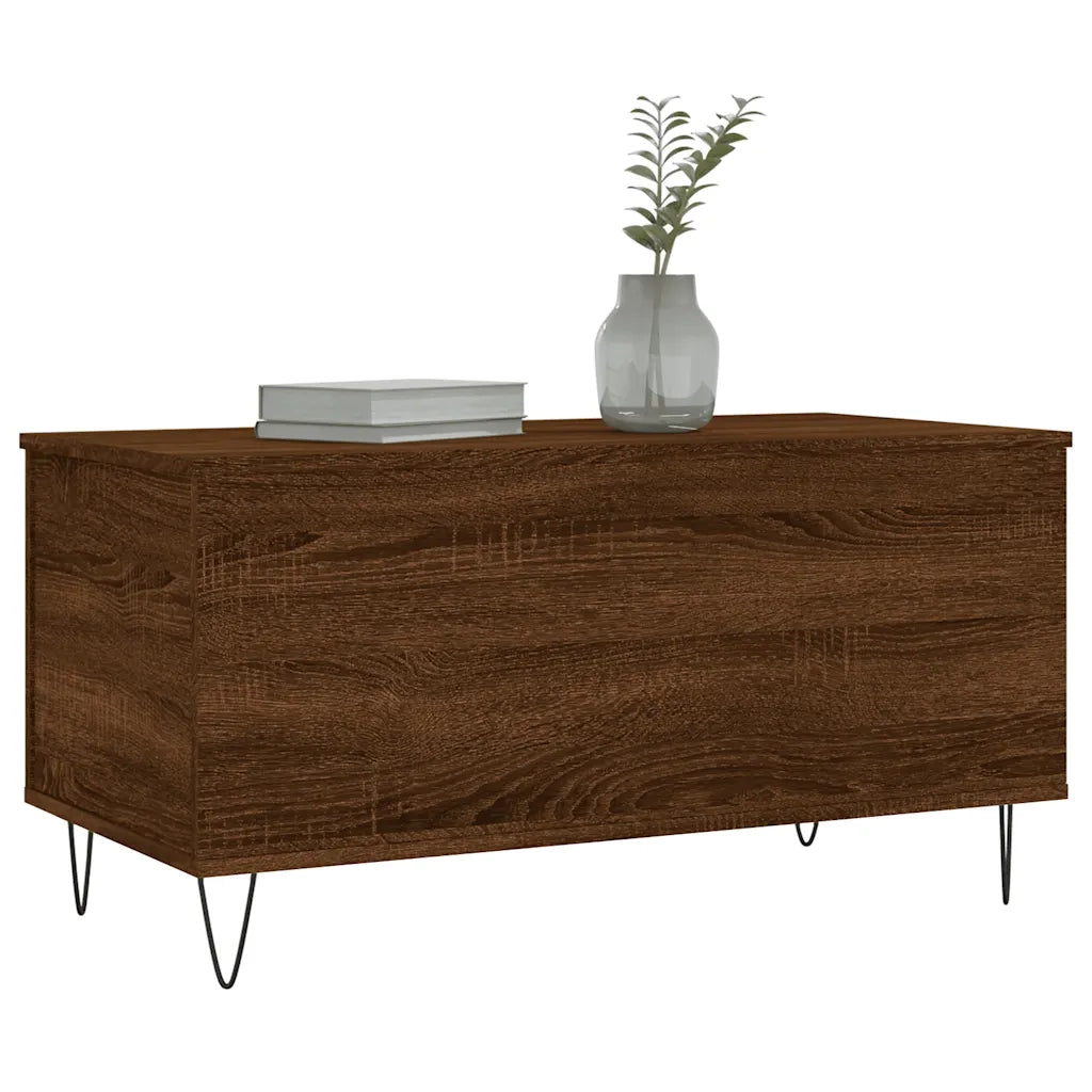 Tavolino Salotto Rovere Marrone 90x44,5x45 cm Legno Multistrato 830979