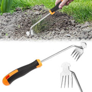 Strumenti per Radice e Erbacce 4 Denti Strumento per Estirpare Manuale con Maniglia in Gomma per Giardinaggio Agricoltura Giardino Cortile - 2pz