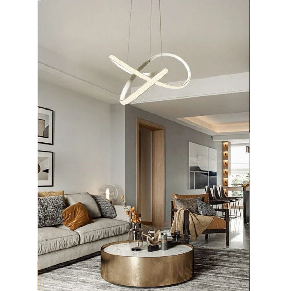 Trade Shop - Lampadario Led Intreccio Moderno A Sospensione 45w Luce 6500k 3000k 4000k Lp-31b -