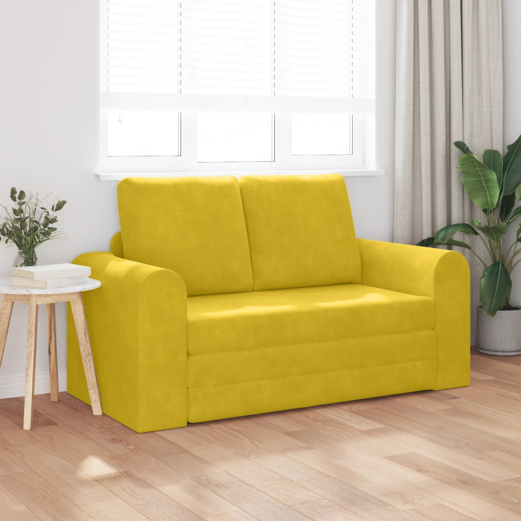 Divano letto 2-in-1 Giallo 148x71x83 cm in velluto