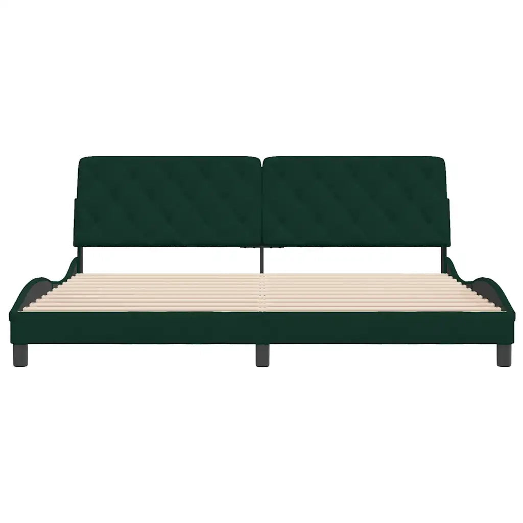 Giroletto senza Materasso Verde Scuro 200x200 cm in Velluto