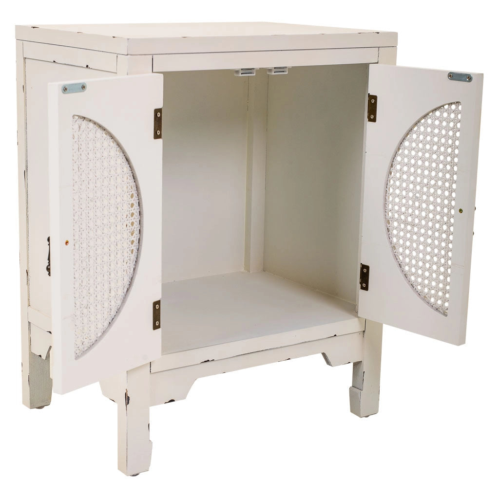 Comodino in legno bianco 50x36x65