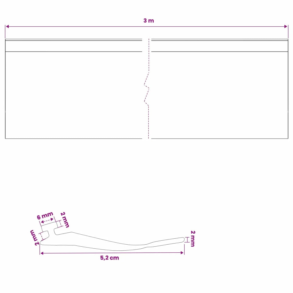 Sigillo Porta Garage Nero 52 x 2 mm 3 m PVC 42038301