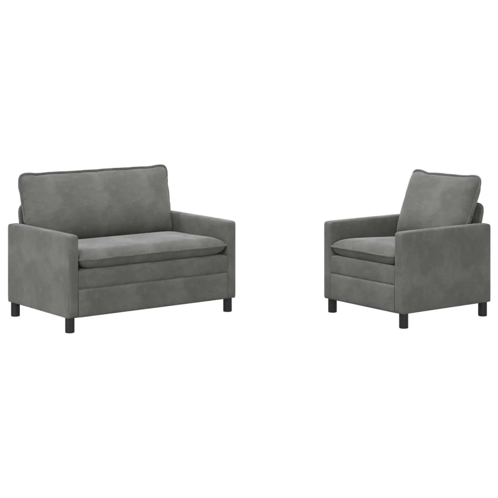 Set di divani 2 pcs Grigio Scuro Velluto 3417026