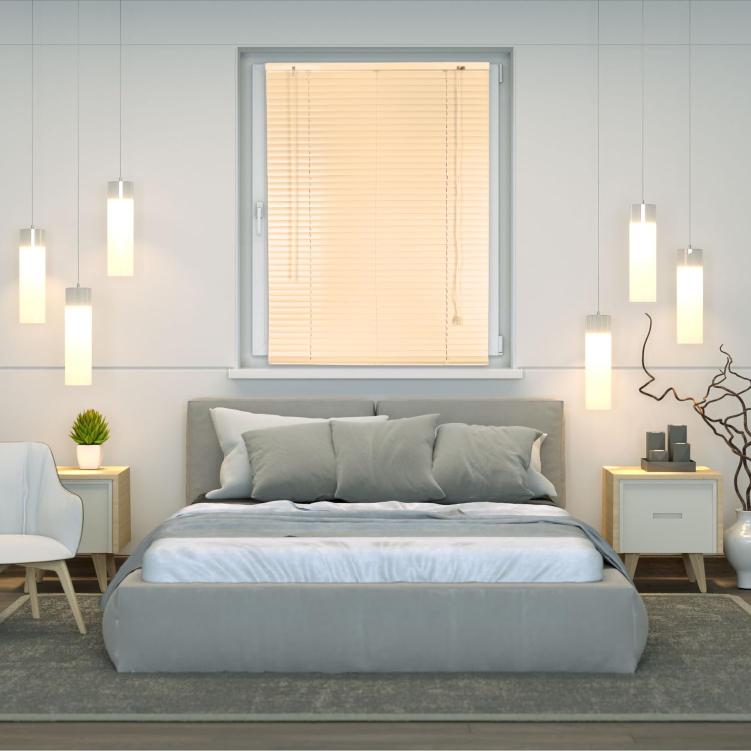 Veneziana PVC Vari Colori Lamelle Regolabili Varie Misure Privacy Protezione Solare Casa Ufficio Colore: Beige, Misura : 60 x 160