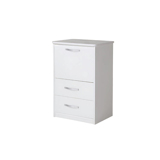 MOHOME Asse Stiro Mobile A Scomparsa Legno Nobilitato Vari Colori Multiuso Salvaspazio 3 Cassetti Dimensioni 89 x 44 x 57 cm Rotelle Trasportabili Colore Mollettone Assortito Colore: Bianco