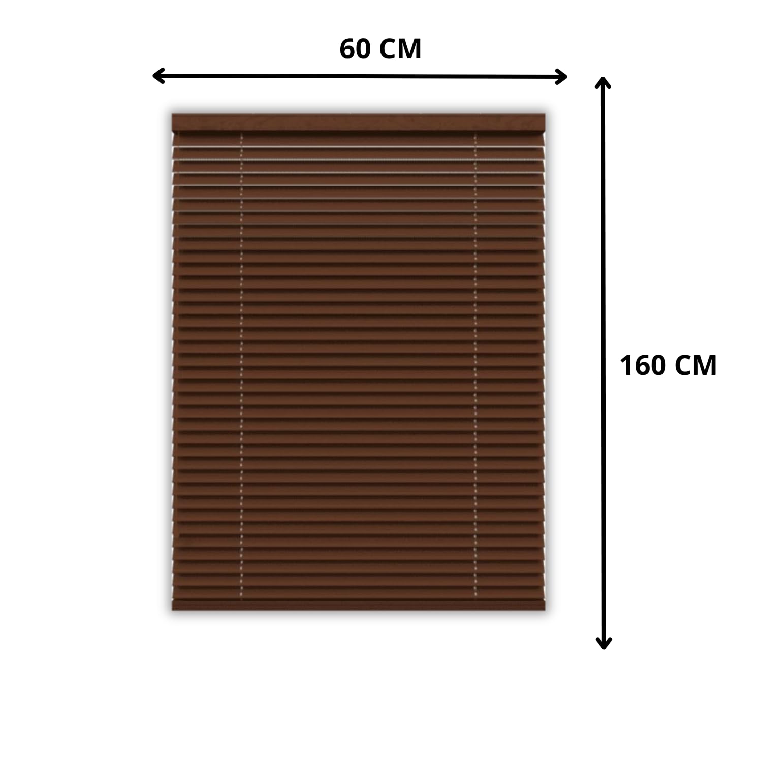 Veneziana PVC Vari Colori Lamelle Regolabili Varie Misure Privacy Protezione Solare Casa Ufficio Misura : 60 x 160 , Colore: Marrone